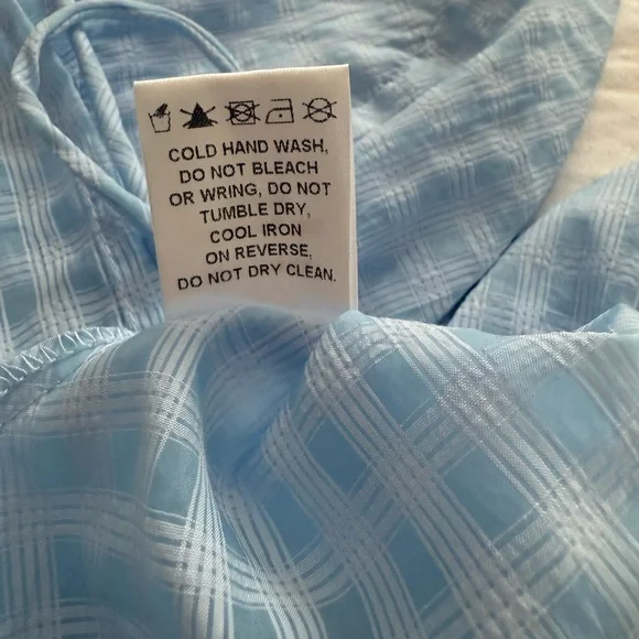 Princess Polly checkered blue front and back tie crop top - Picture 6 of 6